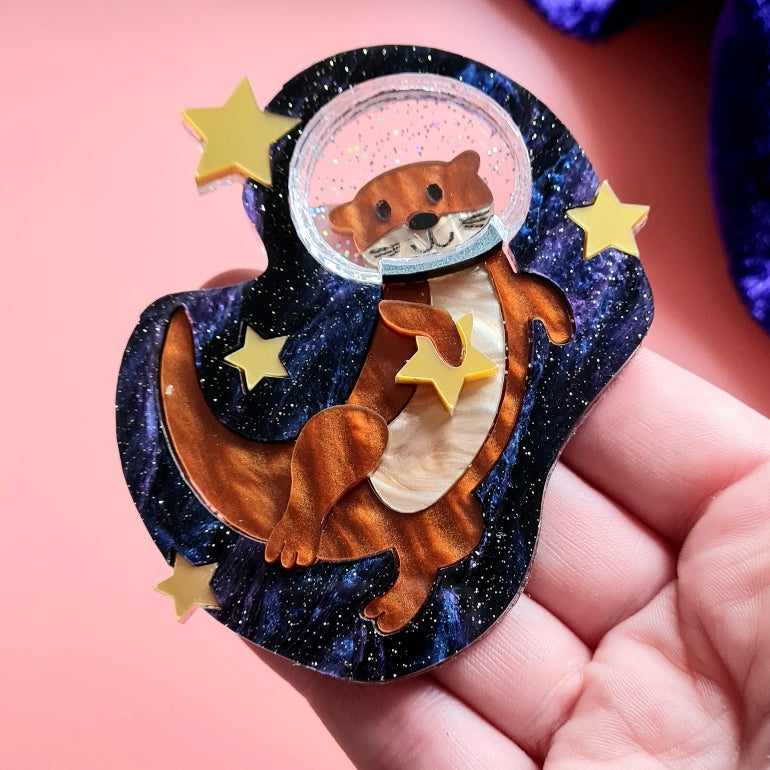 Otter Space Brooch or Necklace