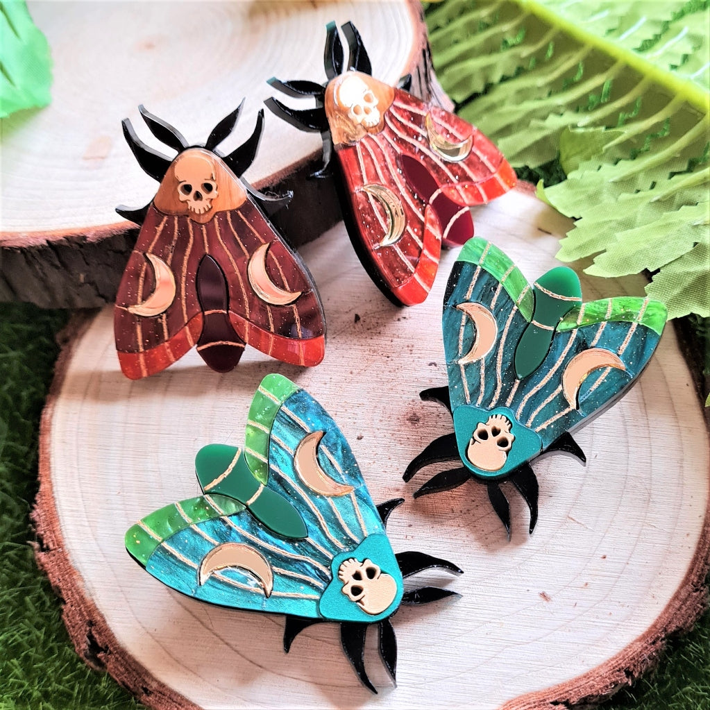 Mystic Moth Hair Clips