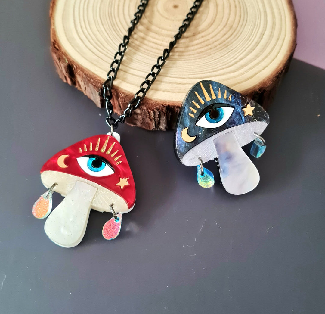 Magic Mushroom Pendant or Pin