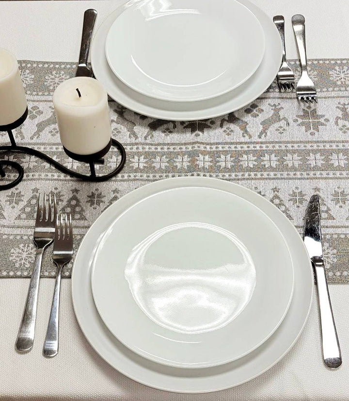 Gray Nordic Christmas Table Runner F07M5-9B Silver