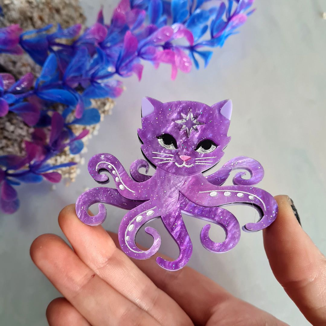 Octo-Puss Cat Brooch or Necklace