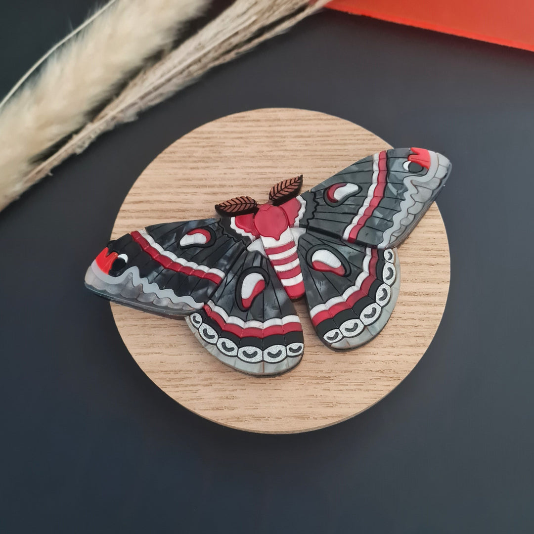 Cecropia Moth Brooch or Necklace