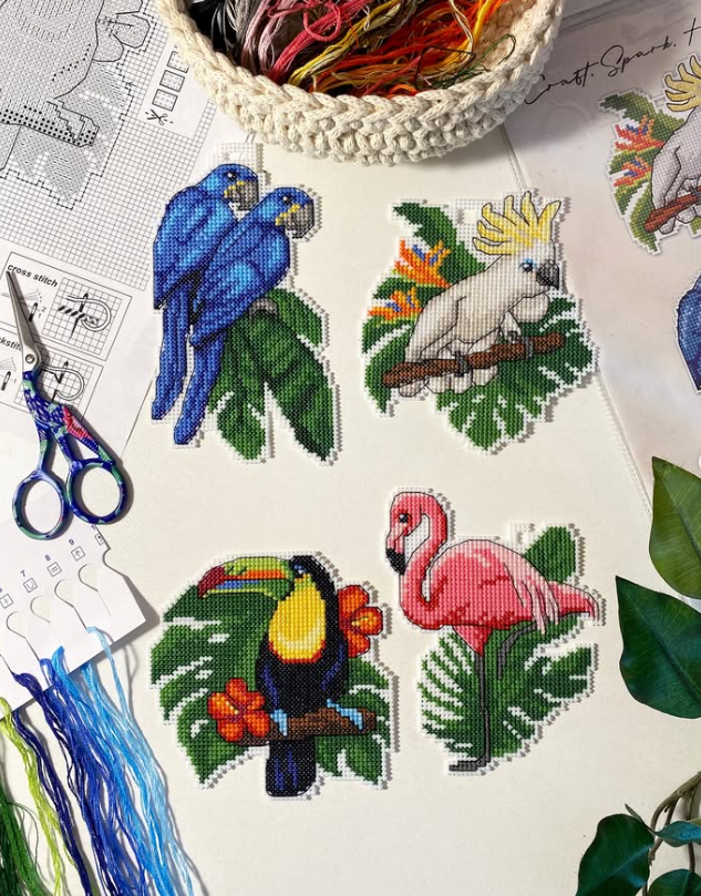 "Exotic Birds" 165CS Counted Cross-Stitch Kit