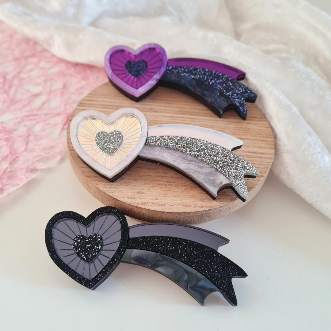 Cosmic Shooting Heart Statement Brooch or Necklace