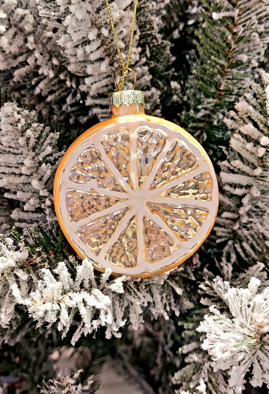 Orange Slice Christmas Glass Ornament by Wizardi F07M3-34 HB-SY25051