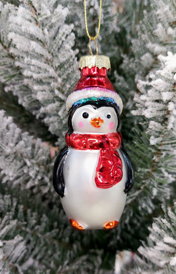 Penguin Christmas Glass Ornament by Wizardi F07M3-24 HB-SY25077