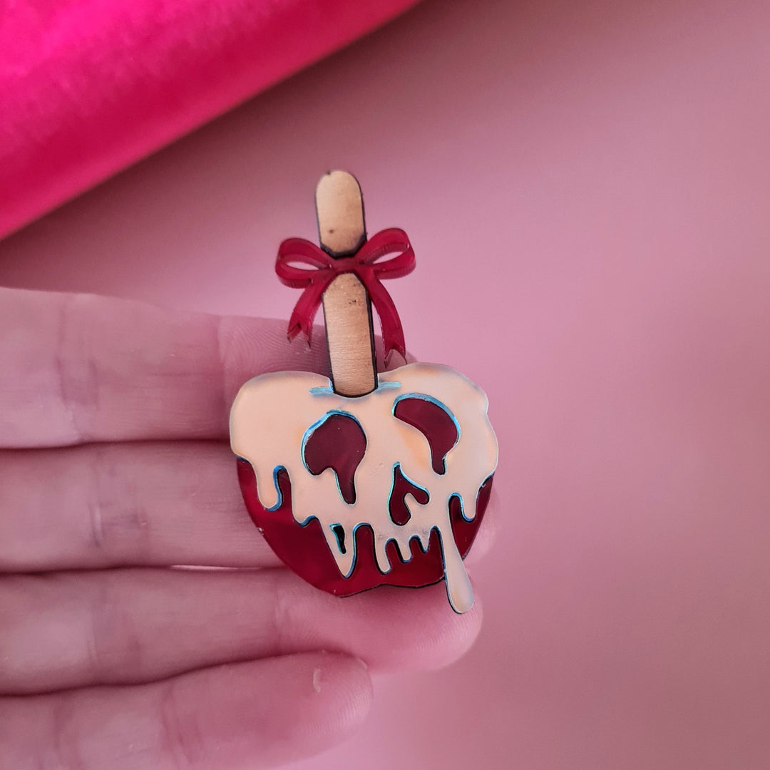 Gothic Skull Candy Apple Mini Brooch