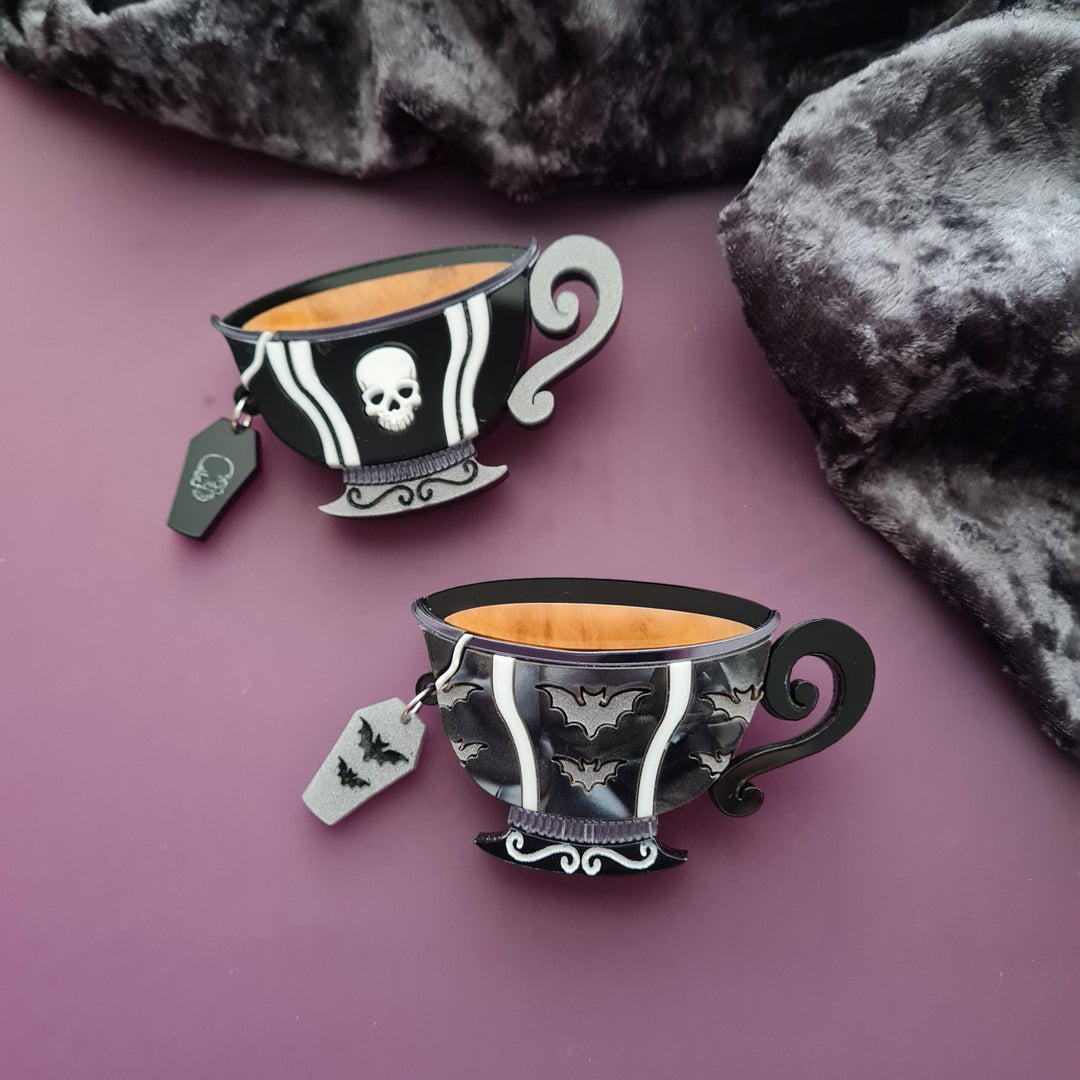 Gothic Tea Cup Brooch or Necklace
