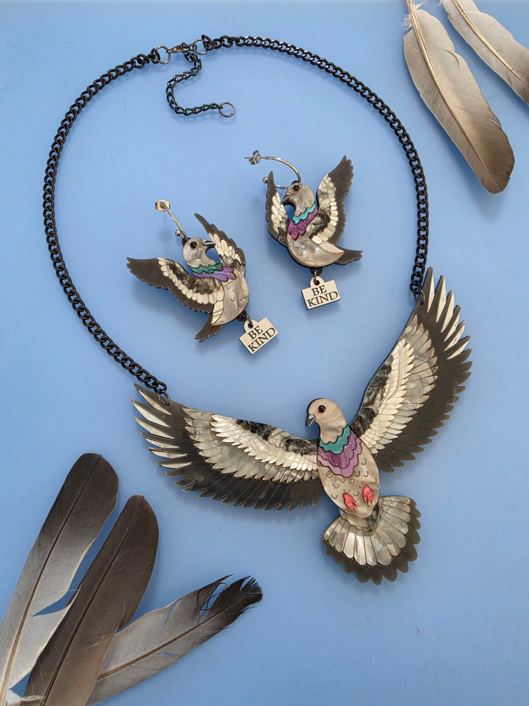 Majestic Flying Pigeon Statement Necklace
