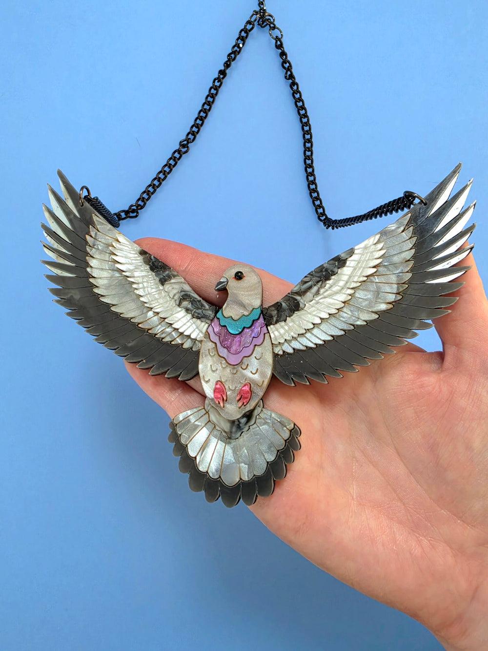 Majestic Flying Pigeon Statement Necklace
