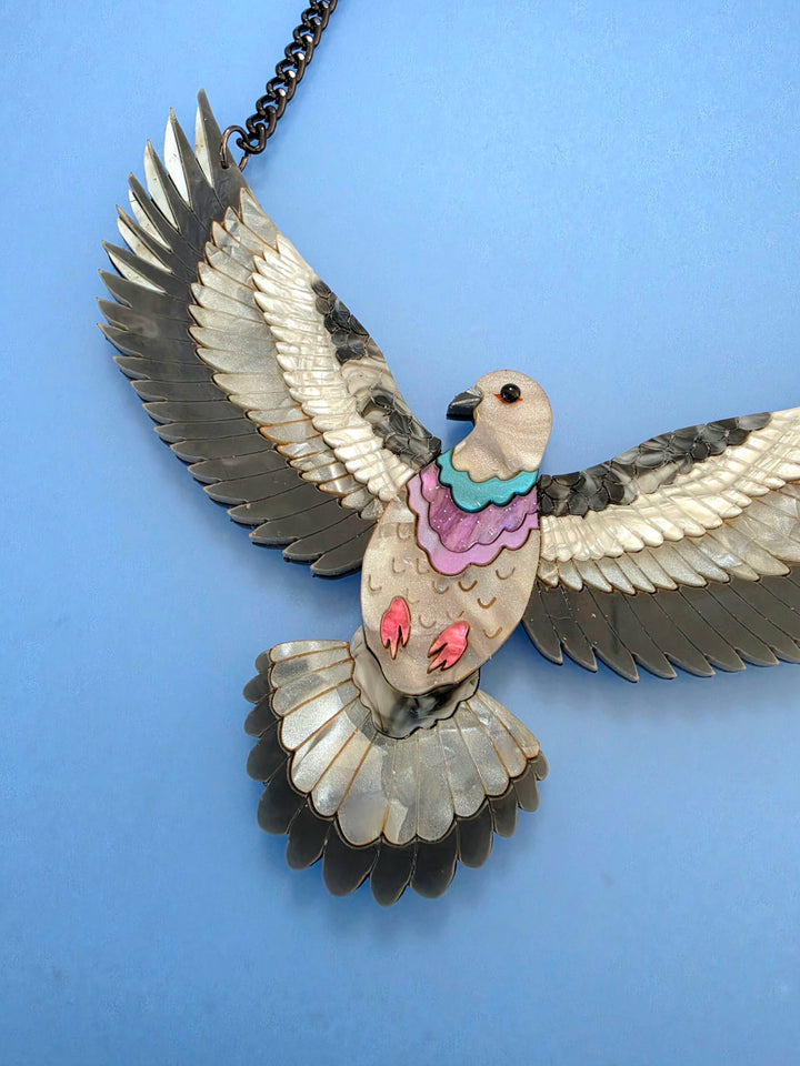 Majestic Flying Pigeon Statement Necklace