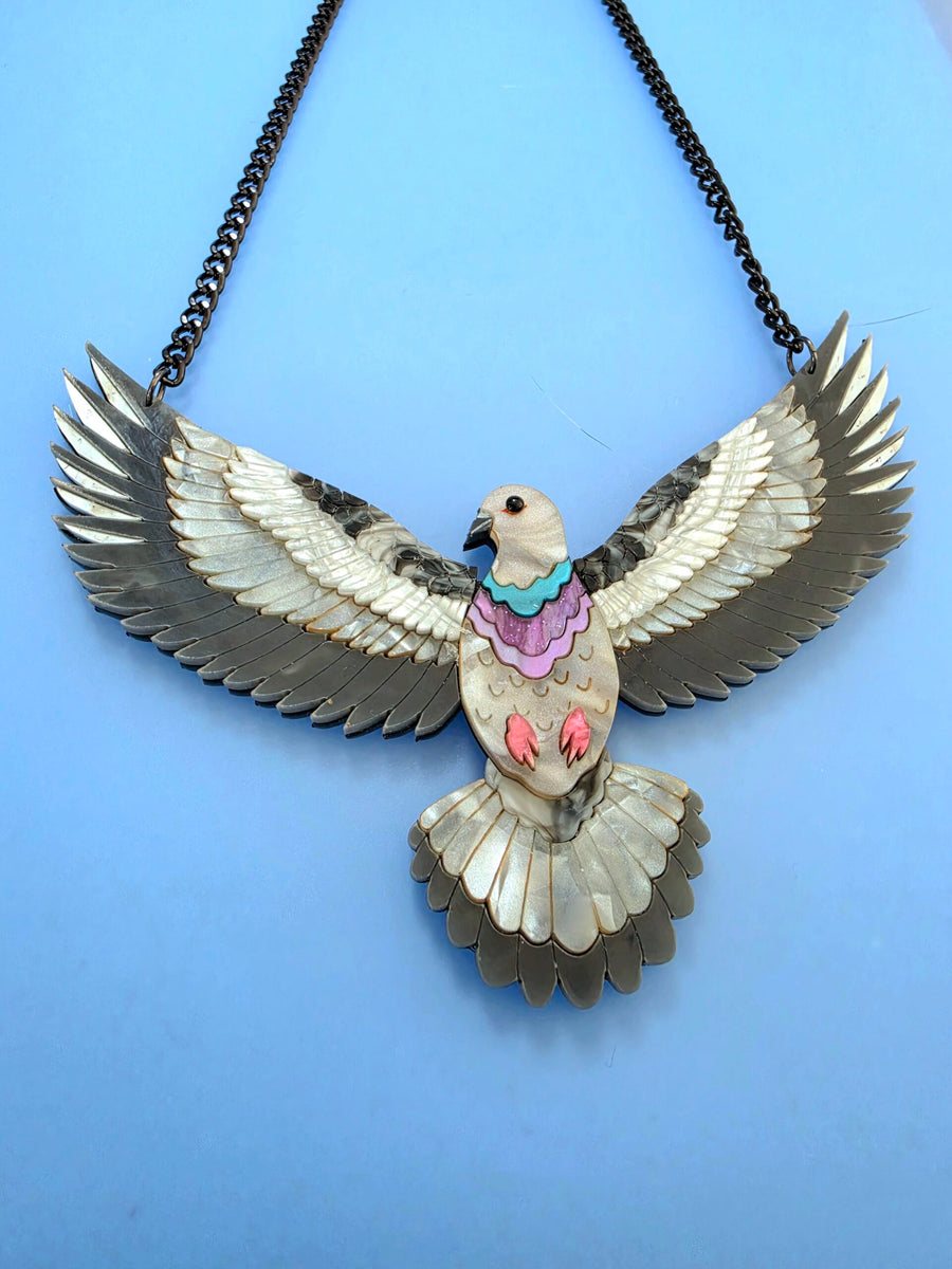 Majestic Flying Pigeon Statement Necklace