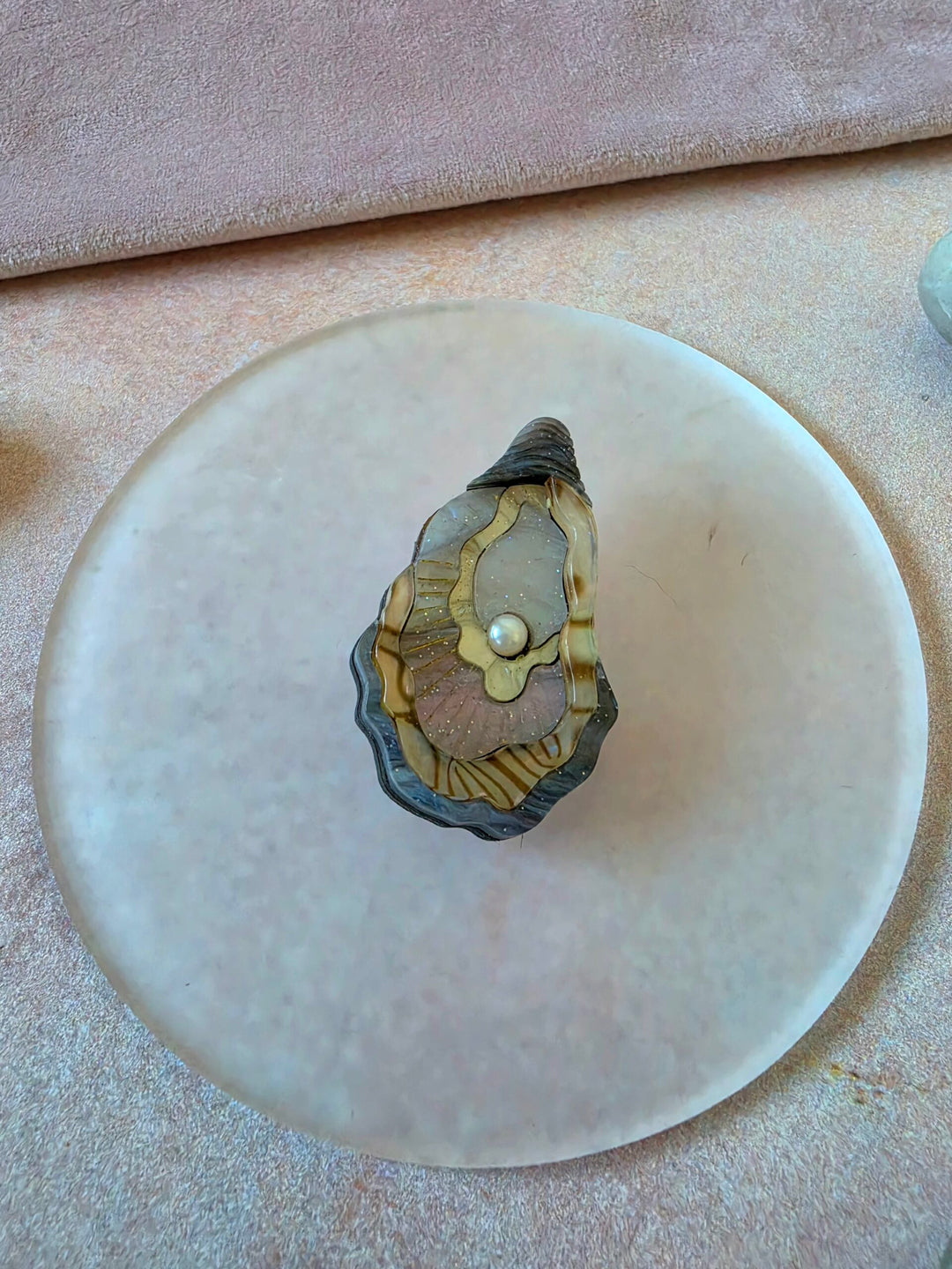 Oyster Shell Pearl Ocean Pin or Pendant