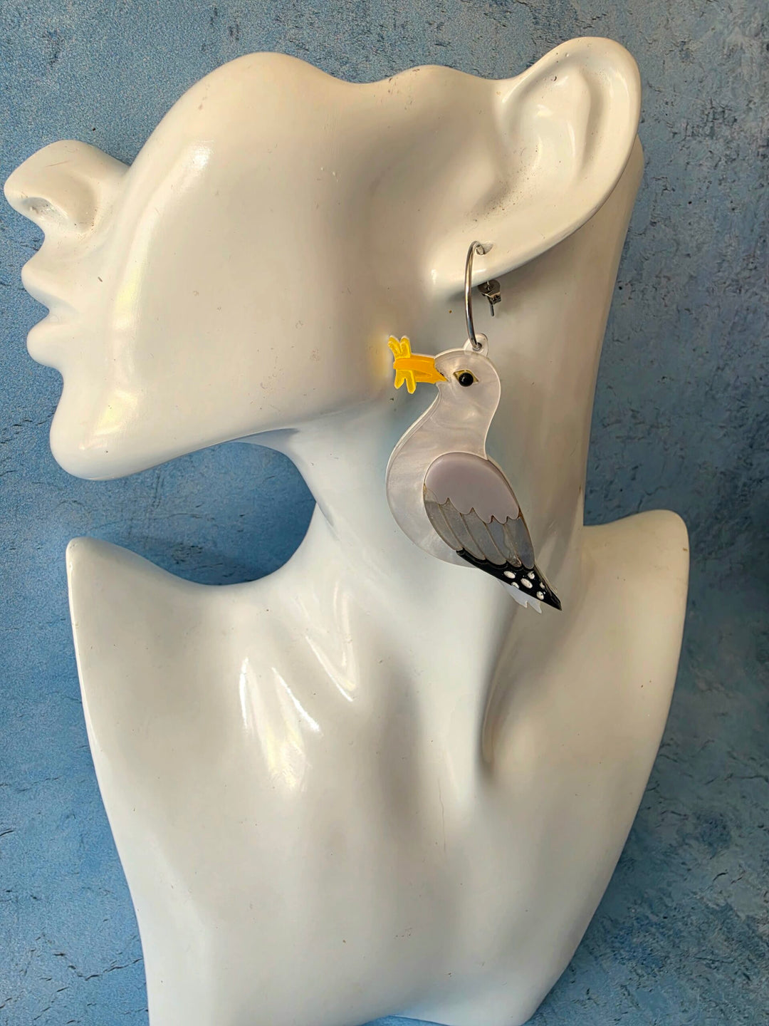 Seagull Herring Gull Chip Thief Hoop Earrings