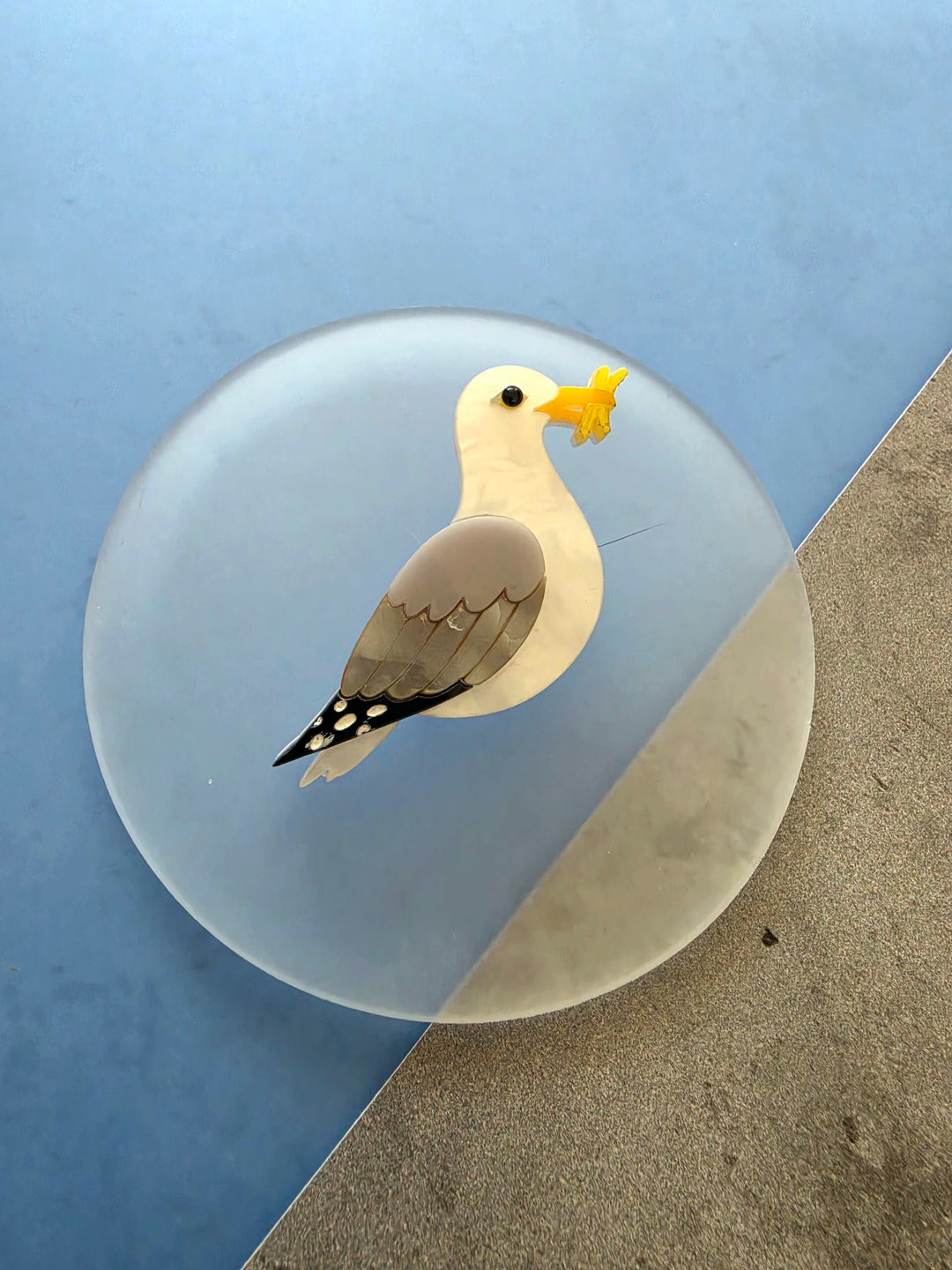 Seagull Herring Gull Chip Thief Bird Brooch or Pendant