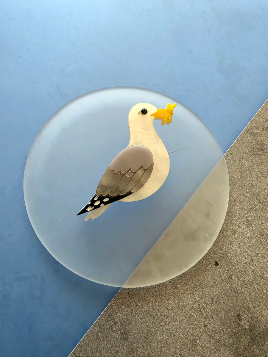 Seagull Herring Gull Chip Thief Bird Brooch or Pendant
