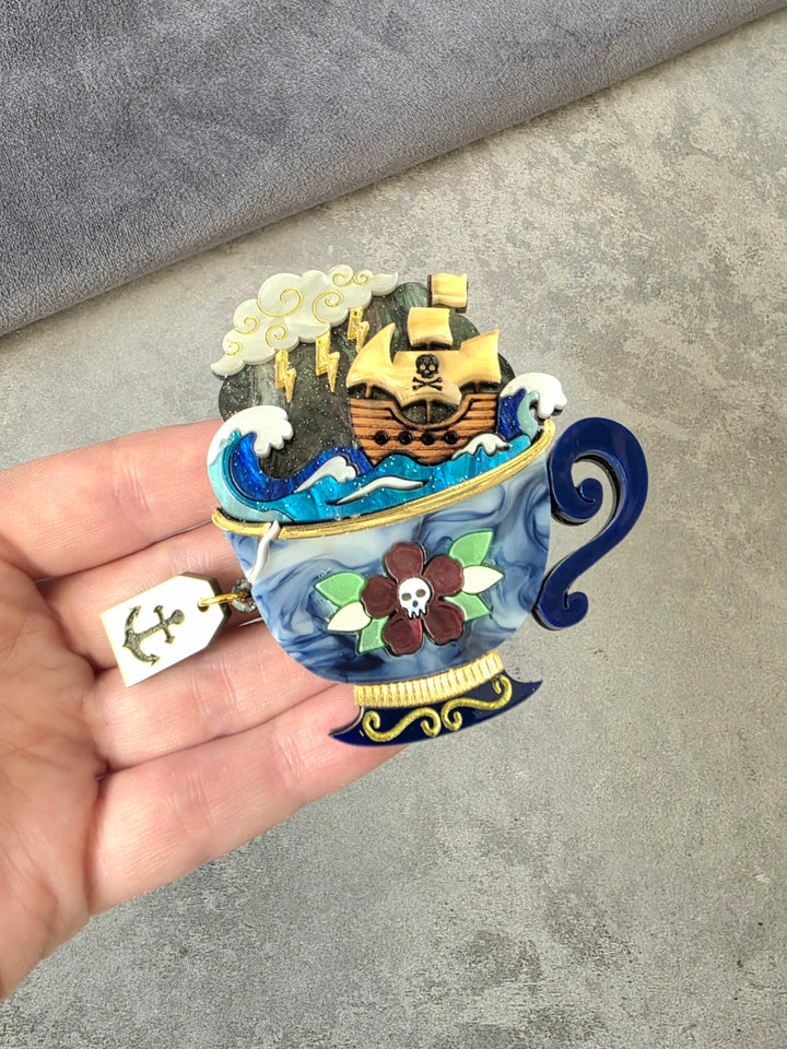 Storm in a Teacup Brooch or Necklace
