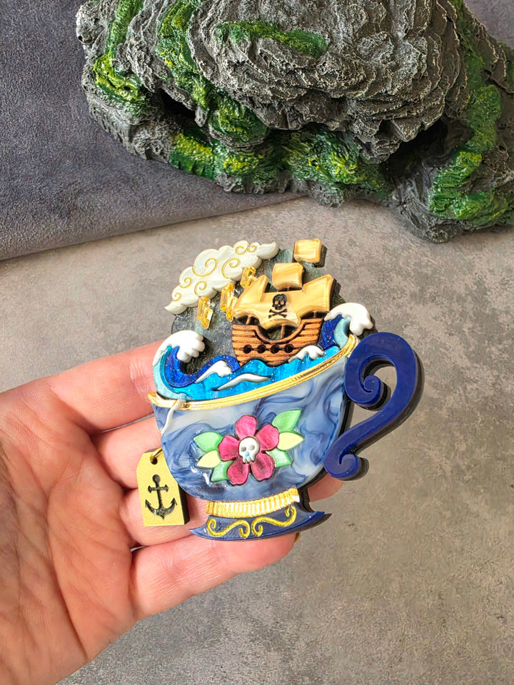 Storm in a Teacup Brooch or Necklace