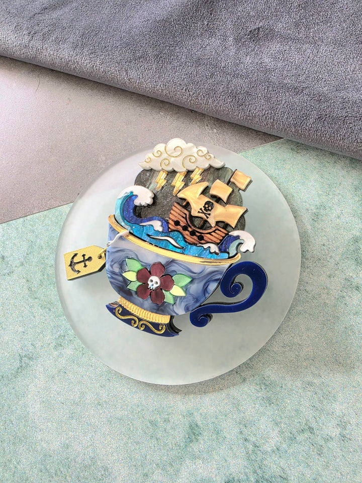 Storm in a Teacup Brooch or Necklace