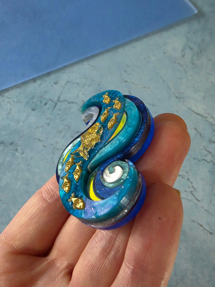 Swimming Against the Current Shoal of Fish Pin or Pendant