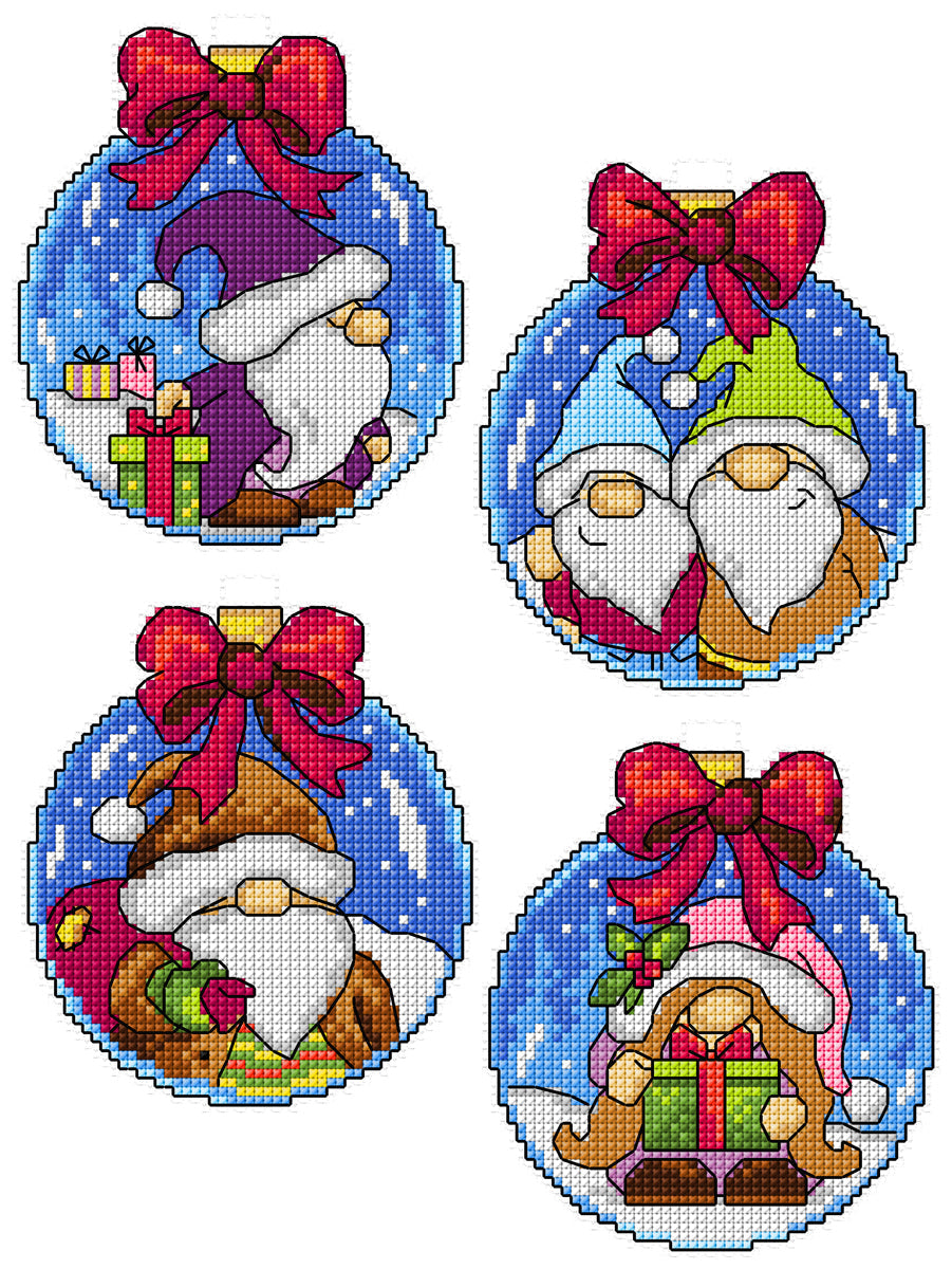 Gnomes in a Bauble 205CS Counted Cross-Stitch Kit