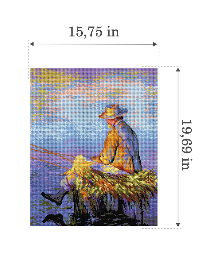 Needlepoint canvas for halfstitch without yarn after Leon Wyczkowski - Fisherman 2118M