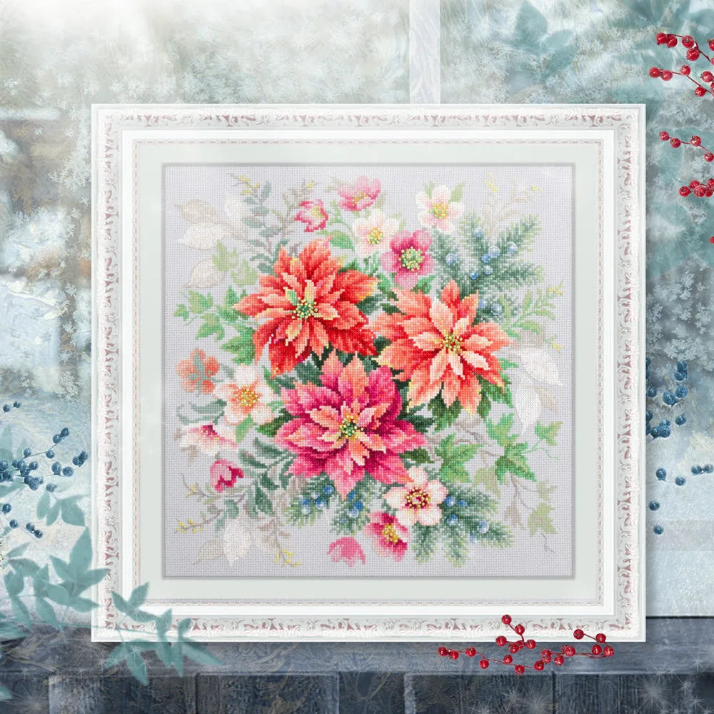 Flower Magic.Poinsettia 214-273 Counted Cross-Stitch Kit