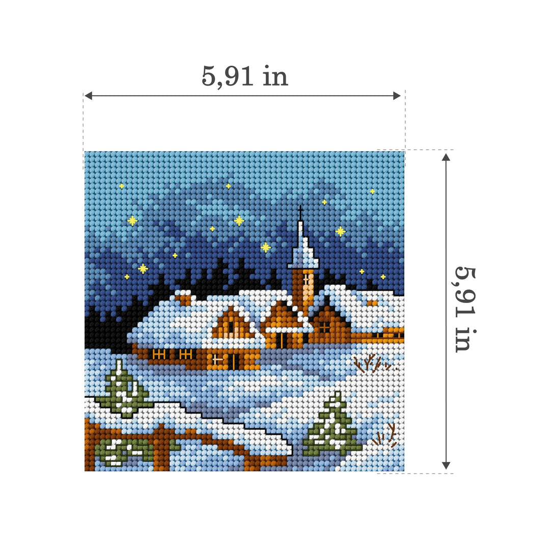 Gobelin canvas for halfstitch without yarn Winter Landscape at Night 2170D