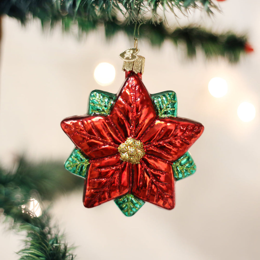 Poinsettia Star Ornament