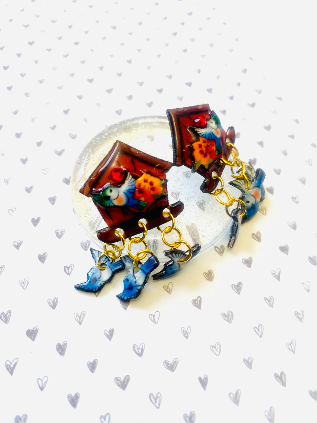 Bird House Earrings by Rosie Rose Parker