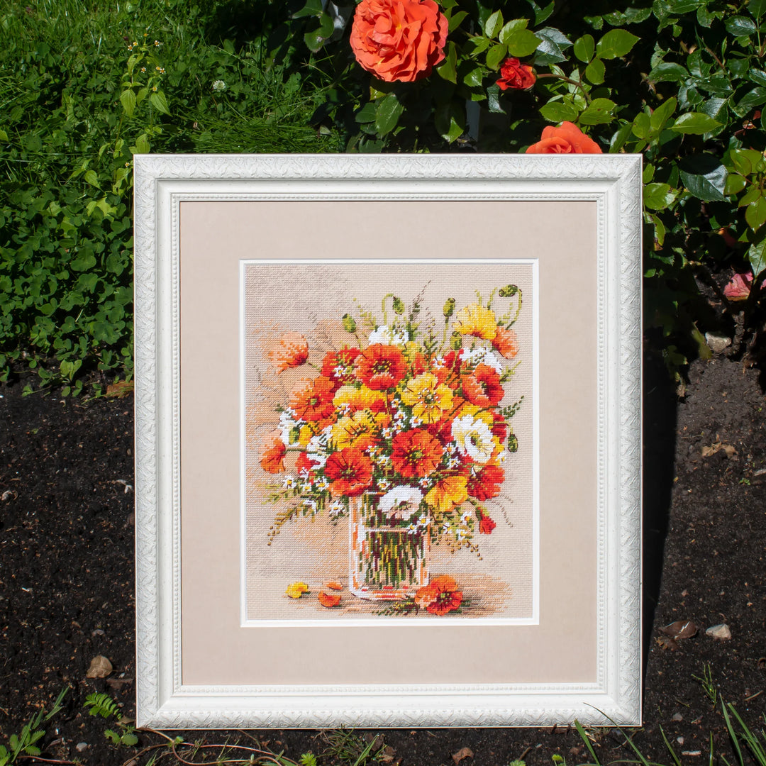 Field Poppies Counted Cross Stitch Kit by Riolis R2306