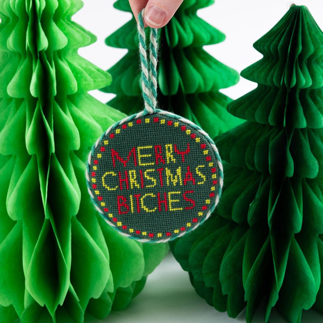 Needlepoint Ornament - Merry Christmas Bitches