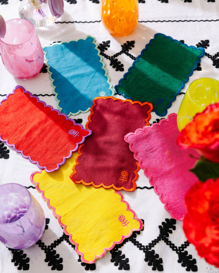 Icon Linen Cocktail Napkins S/6 - Rainbow