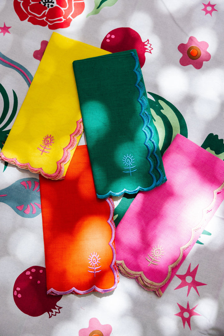 Icon Linen Napkins S/4 - Orange + Lilac