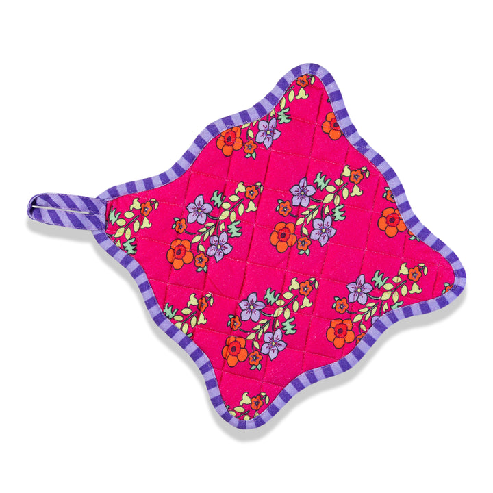 Fuchsia Pot Holder & Oven Mitt