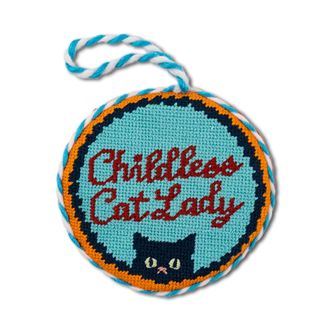 Needlepoint Ornament - Childless Cat Lady