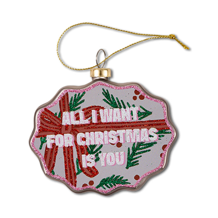 Scallop Ornament - All I Want for Xmas