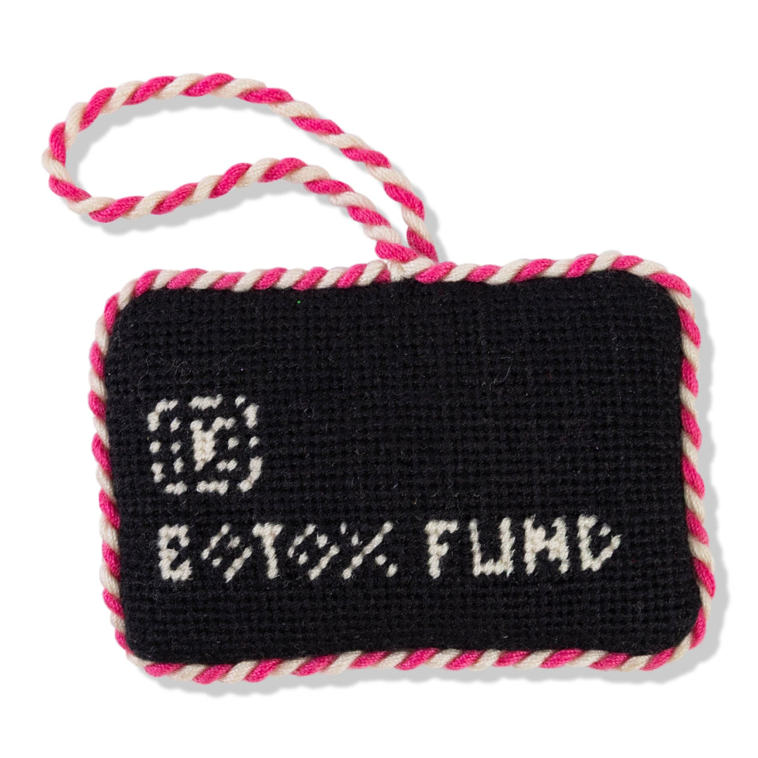 Needlepoint Icon Ornament - Black Card