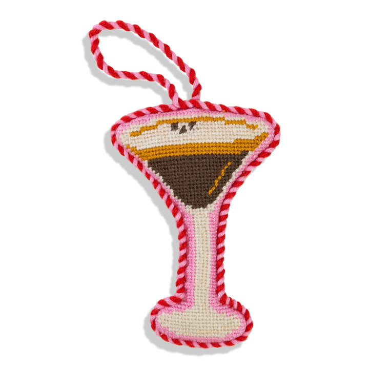 Needlepoint Icon Ornament - Espresso Martini
