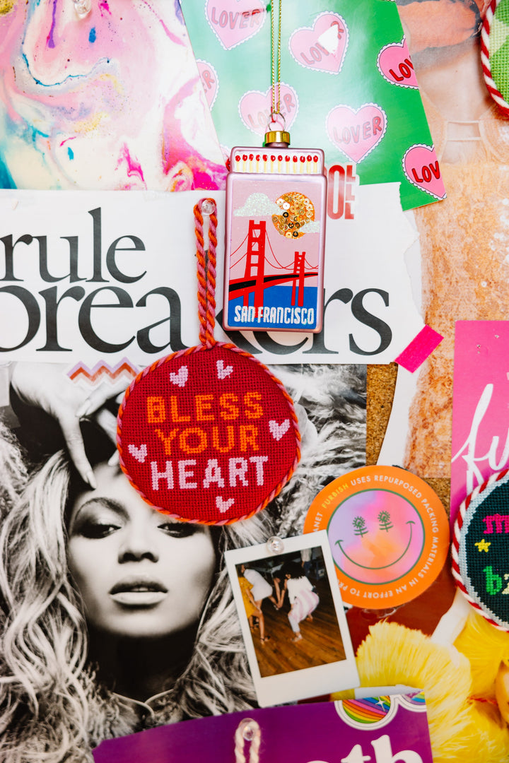 Needlepoint Ornament - Bless your Heart