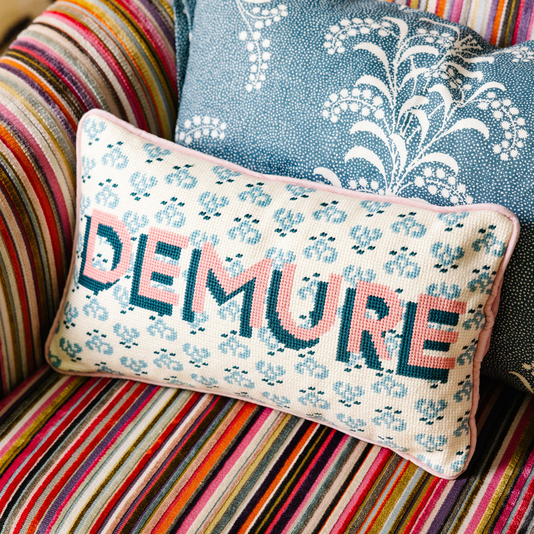 Demure Needlepoint Pillow