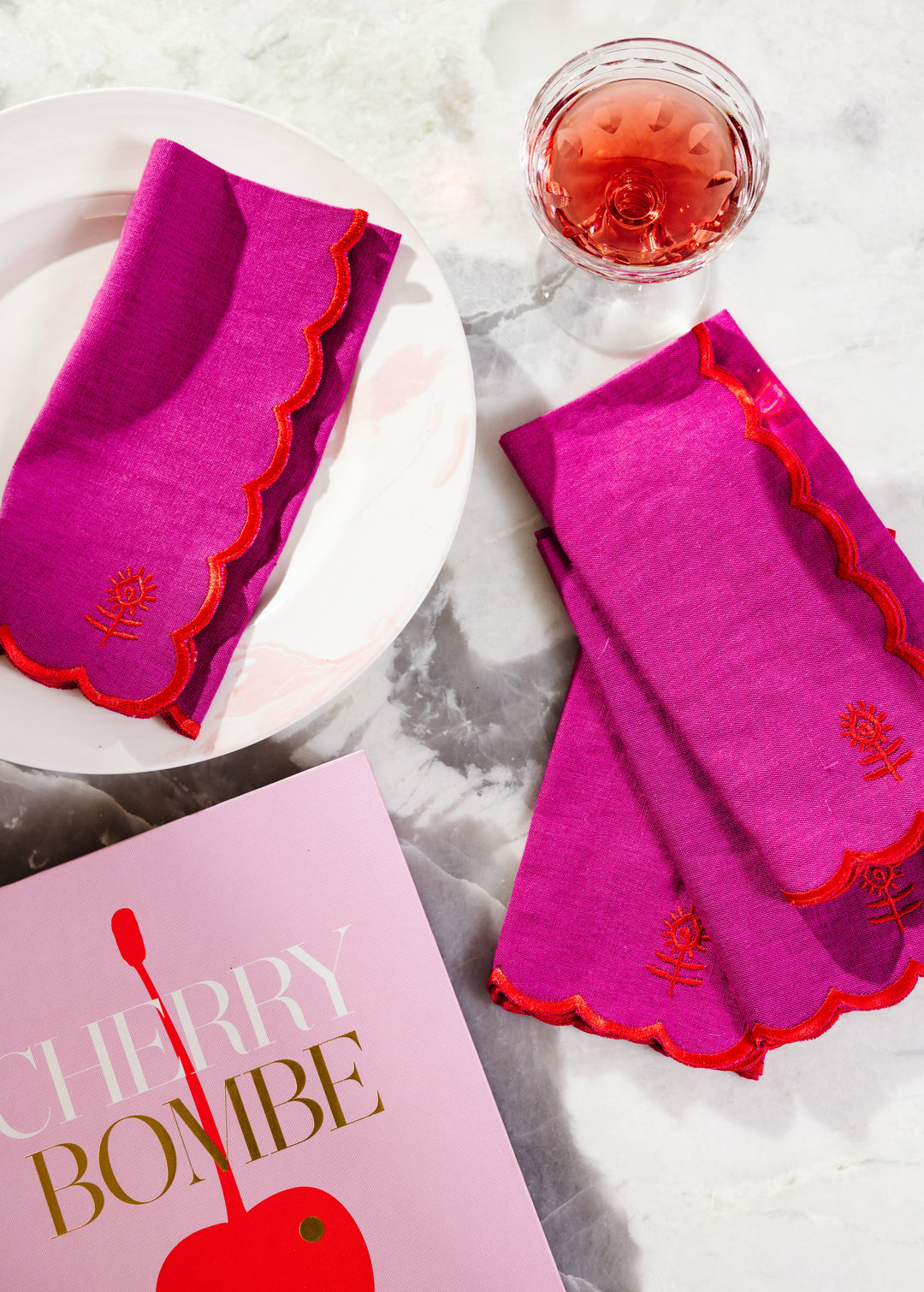 Icon Linen Napkins S/4 - Plum + Cherry