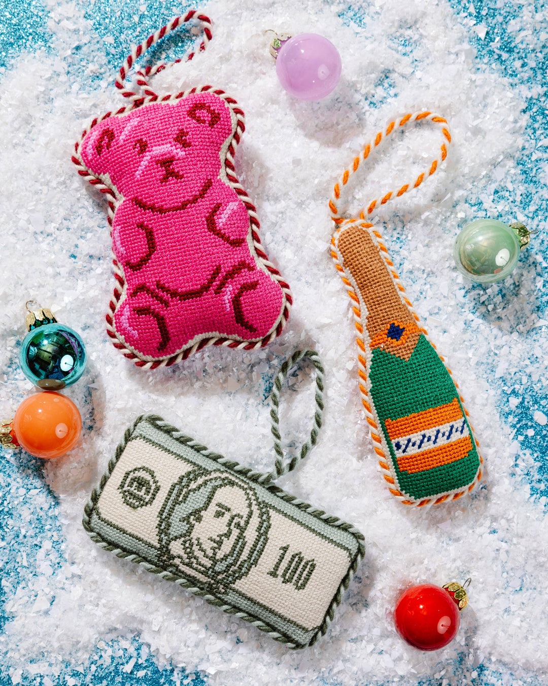 Needlepoint Icon Ornament - Gummy Bear