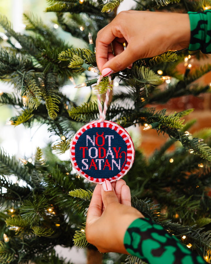 Needlepoint Ornament - Not Today Satan