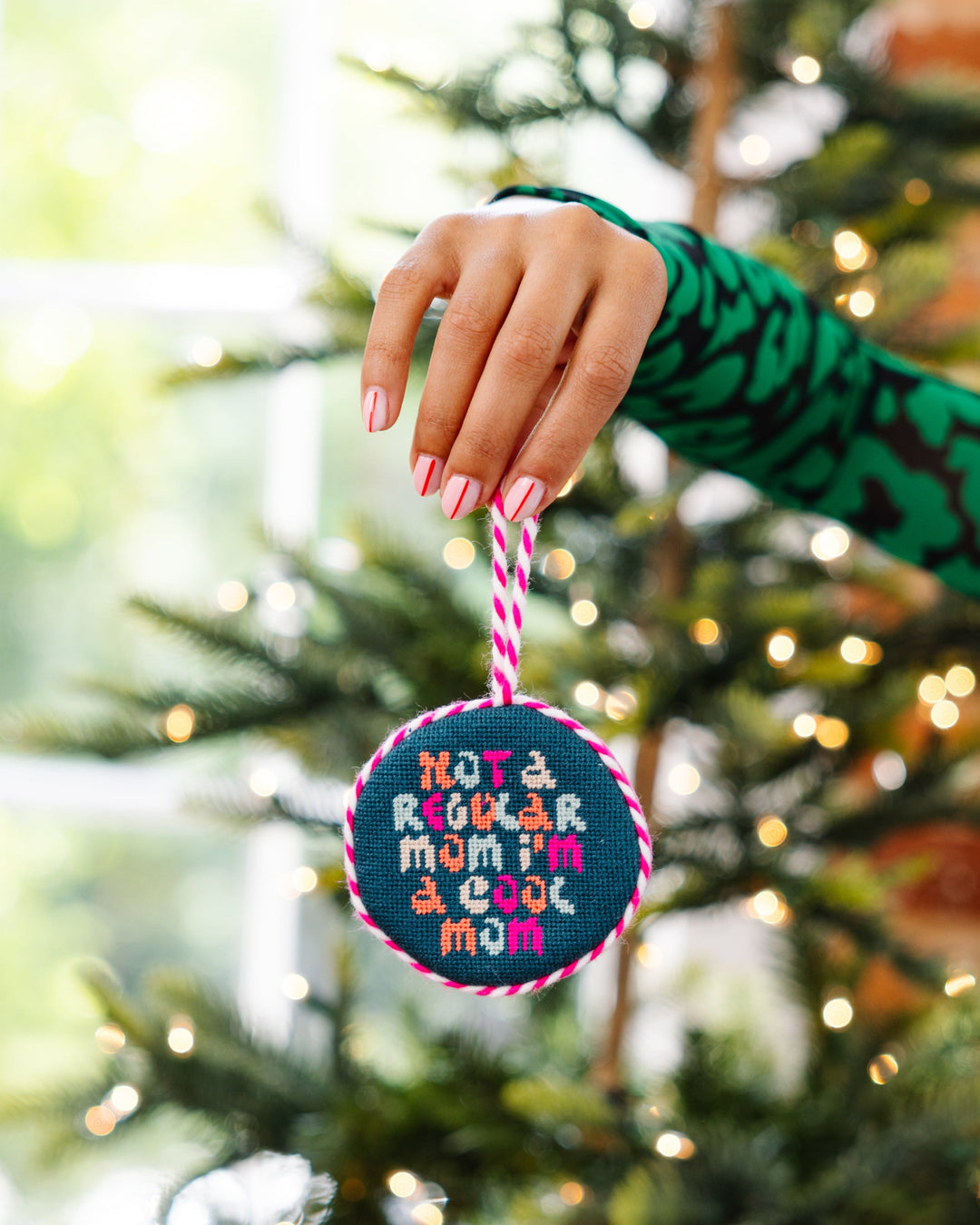 Needlepoint Ornament - Cool Mom