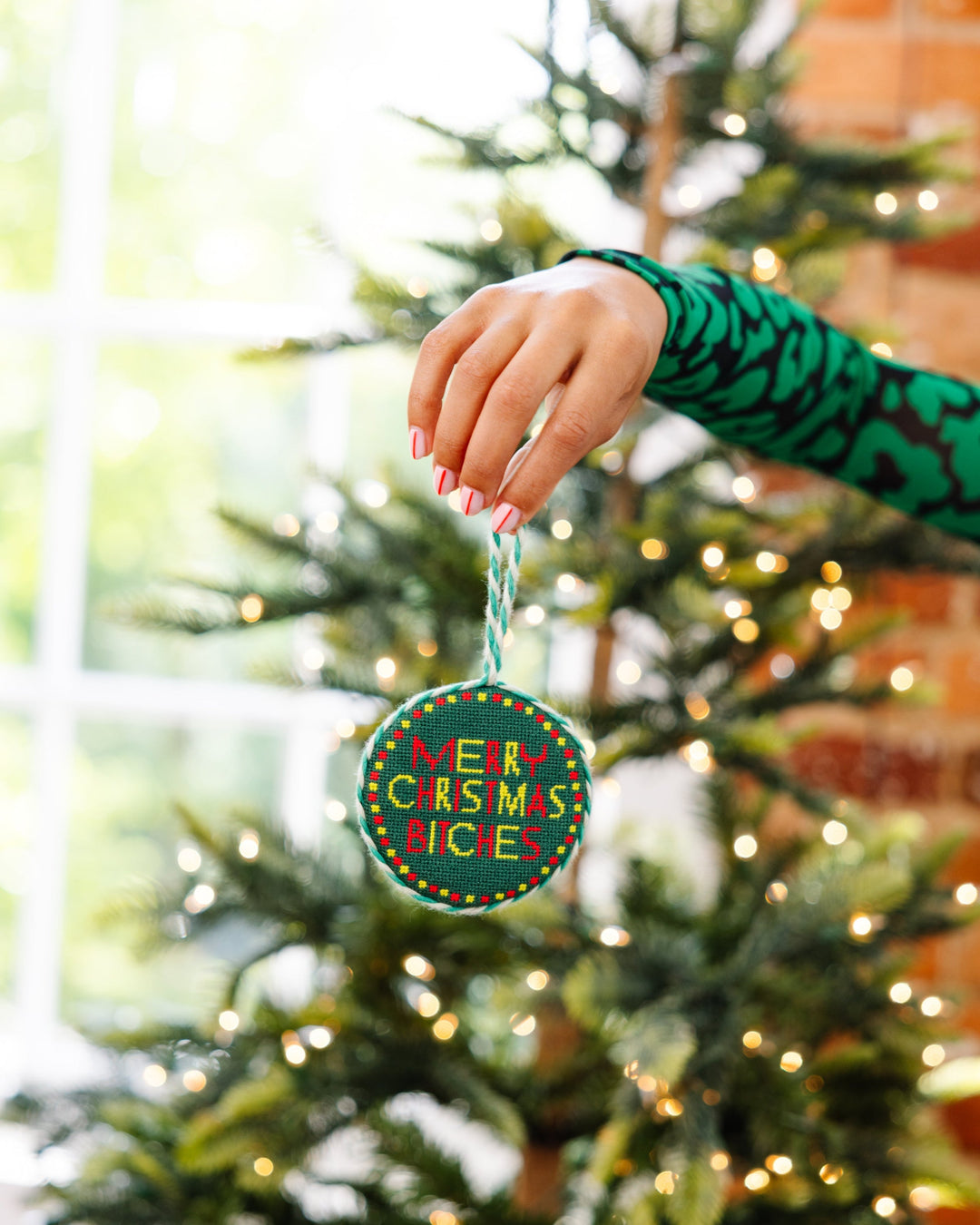 Needlepoint Ornament - Merry Christmas Bitches