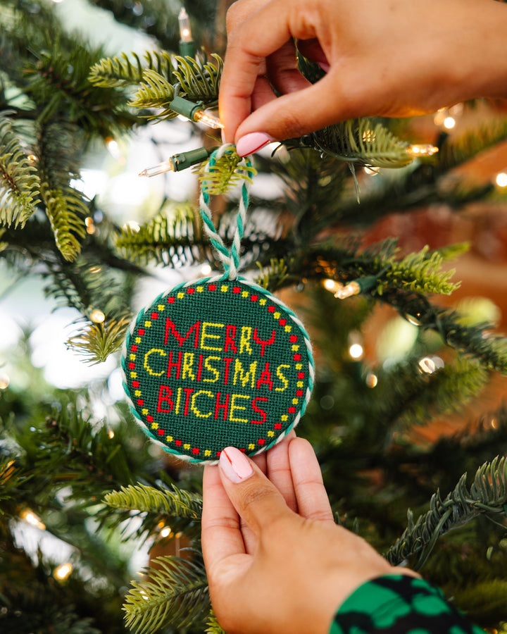 Needlepoint Ornament - Merry Christmas Bitches