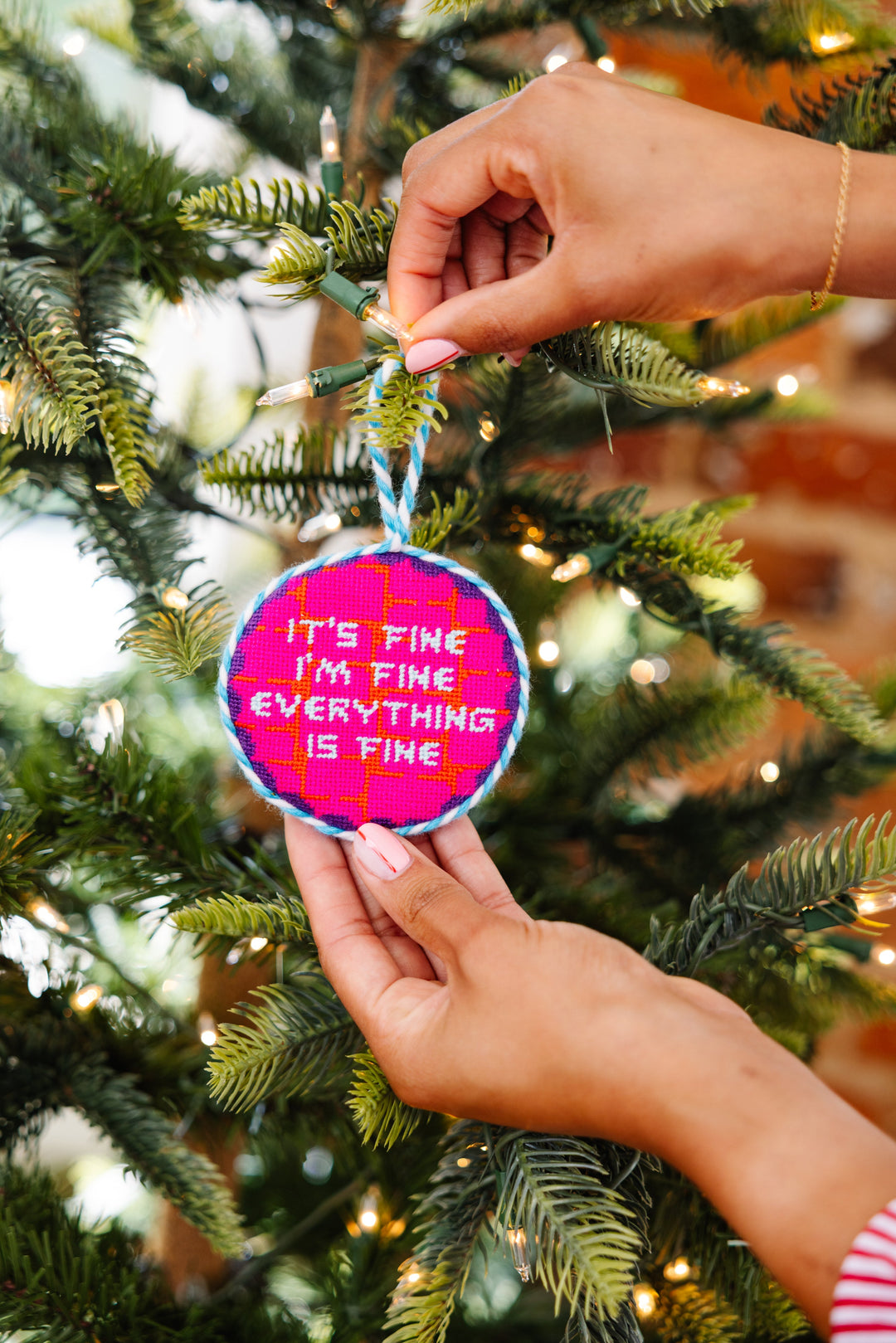 Needlepoint Ornament - Everything's Fine