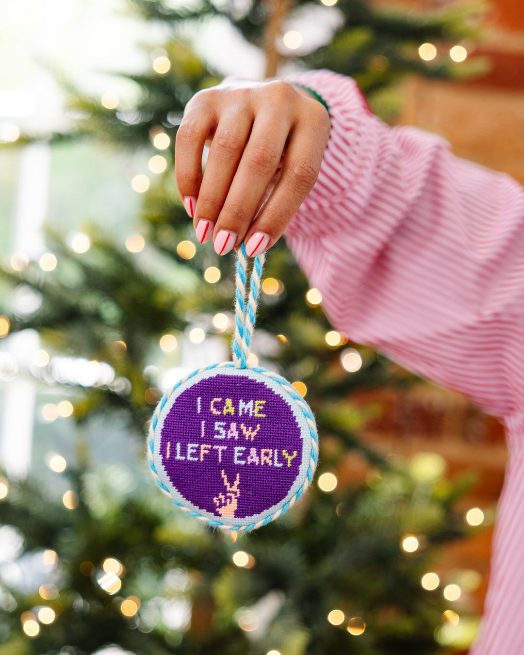 Needlepoint Ornament - Left Early