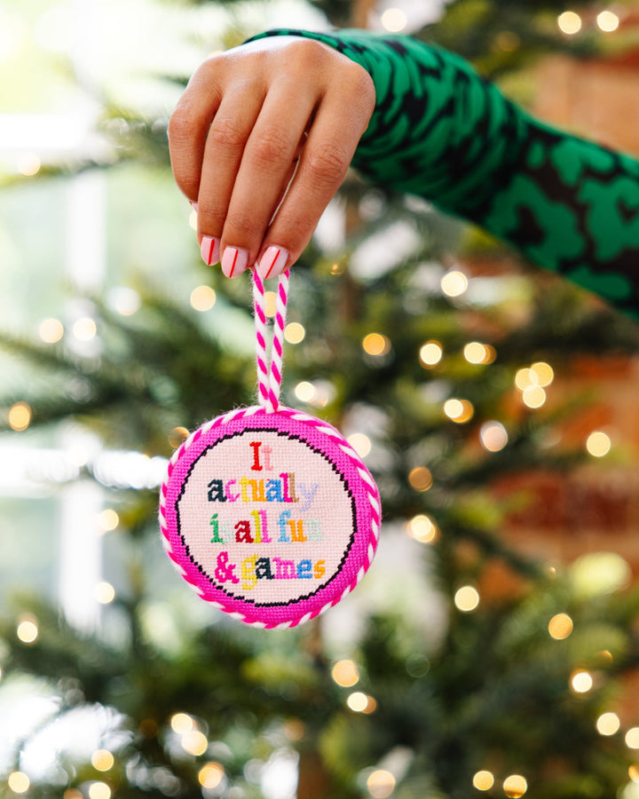 Needlepoint Ornament - Fun & Games